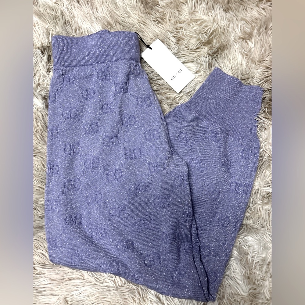 Light purple glittered Gucci sweatpants